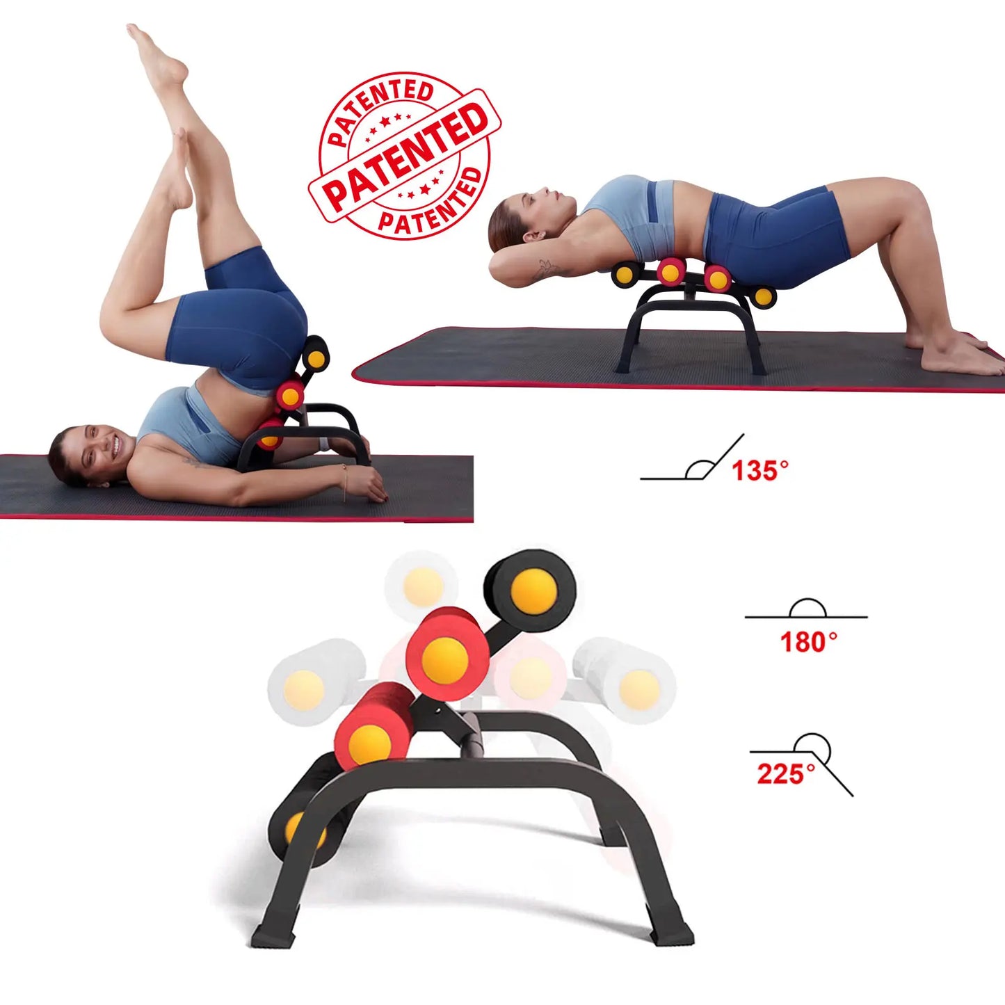 BUILDBOD Mini Inversion Table 🇺🇸 US Patent — Glutes & Back Trainer 💪 Foam Rollers