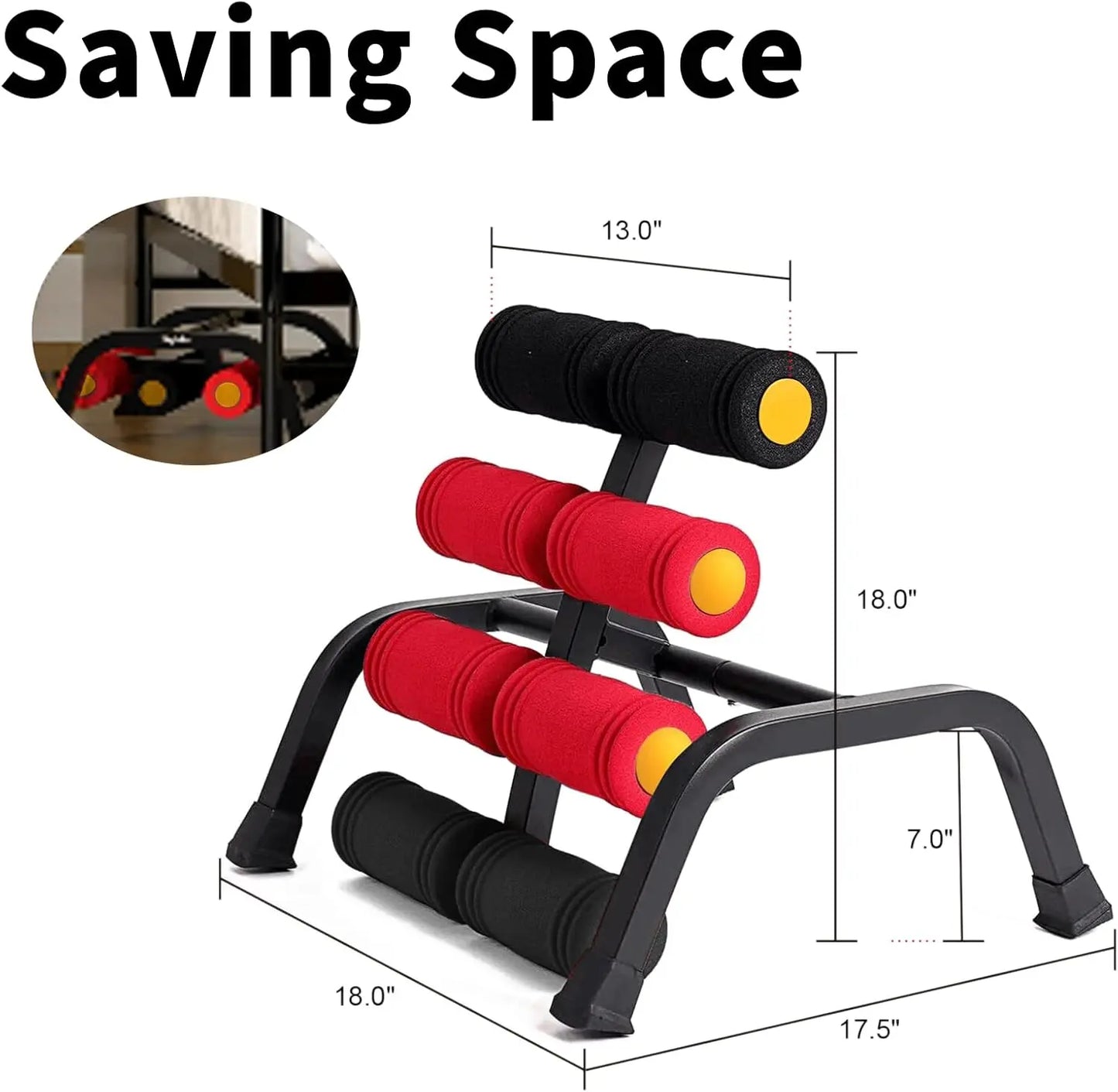 BUILDBOD Mini Inversion Table 🇺🇸 US Patent — Glutes & Back Trainer 💪 Foam Rollers